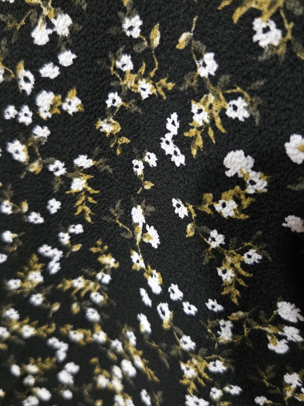 CeCe Black Dress with White and Yellow Floral Print - Picture 4 of 5